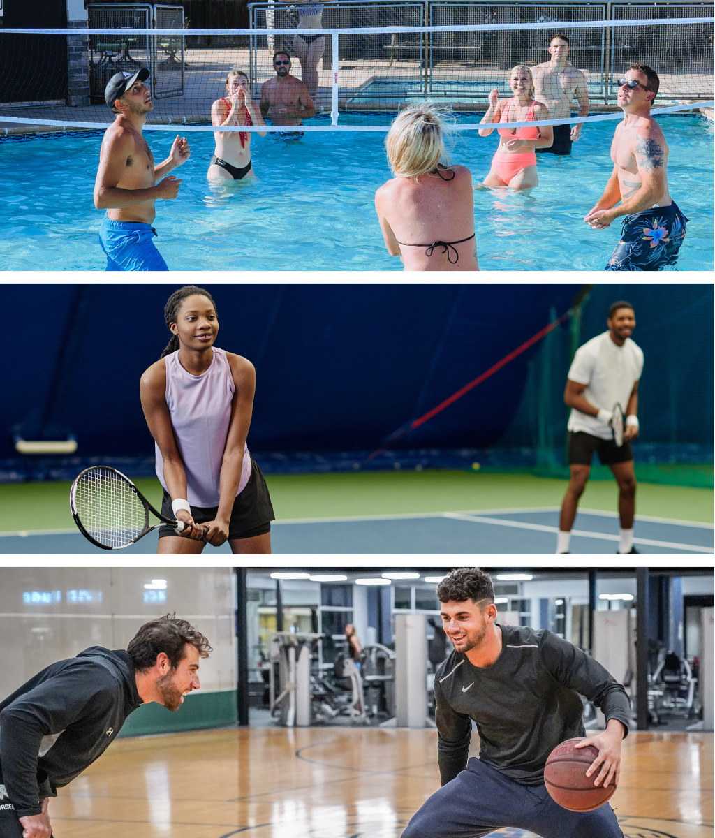 Outdoor pools, tennis lessons and programming, and indoor basketball courts