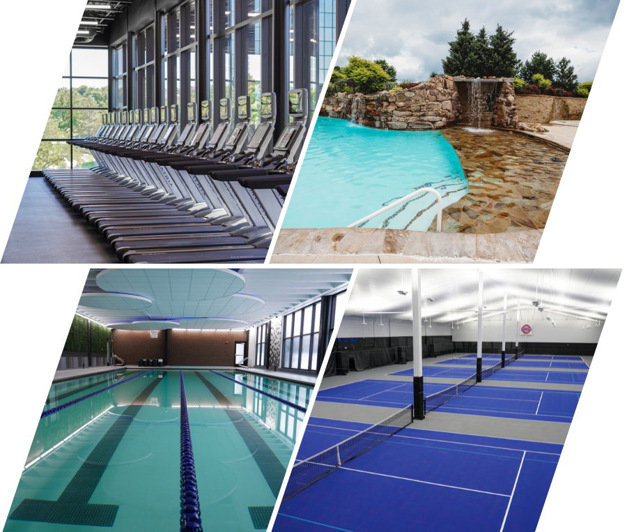 Access tons of equipment, indoor and outdoor pools, and tennis courts